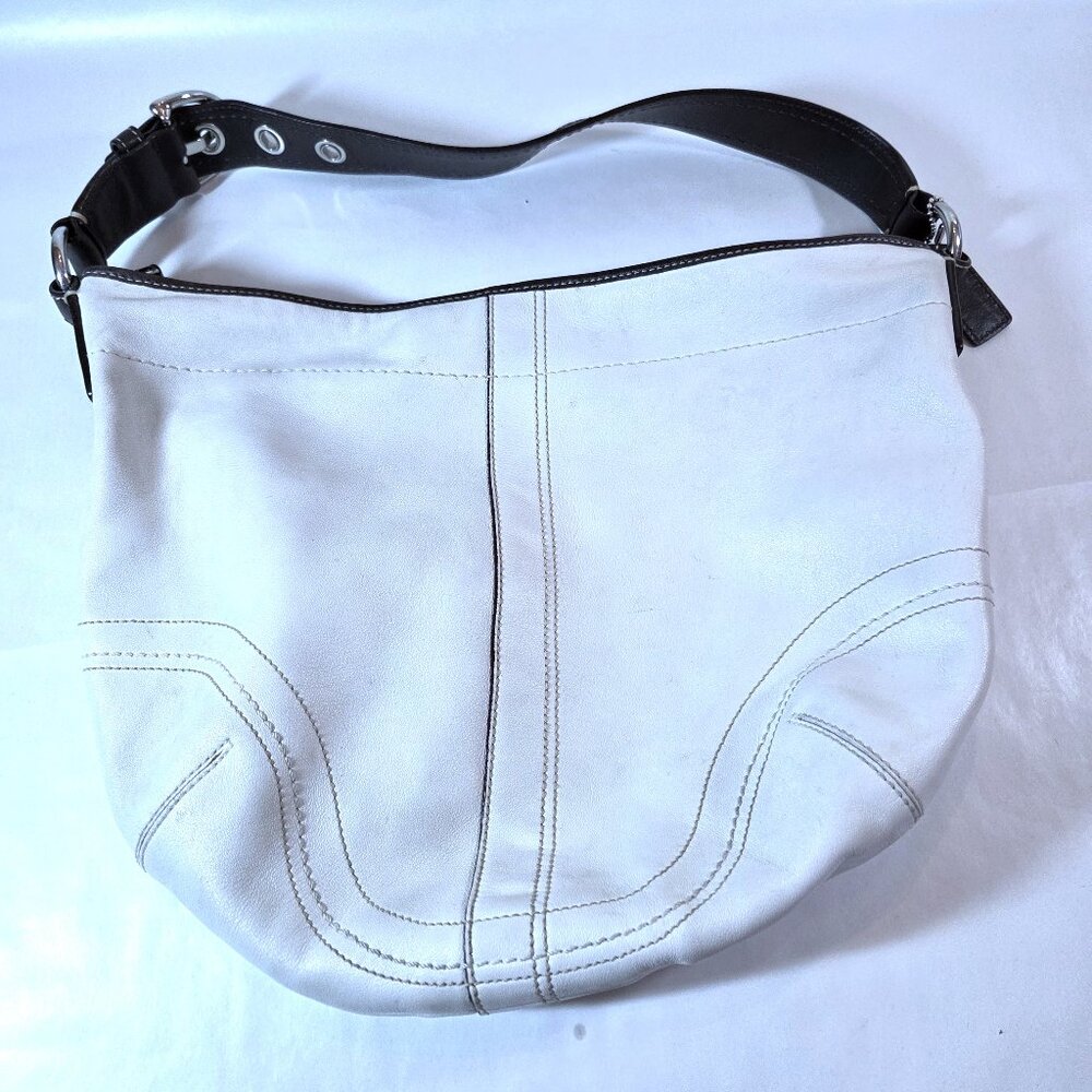 Coach KD751-F10907 Soho Hobo White Leather Satchel